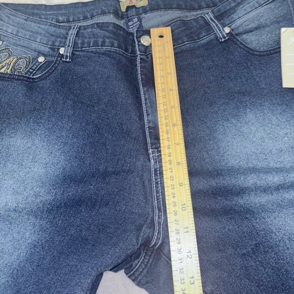Just Fab Jeans High-Rise Dark Wash Denim Embellish Pockets Women's Size 20 NWT - Picture 4 of 9